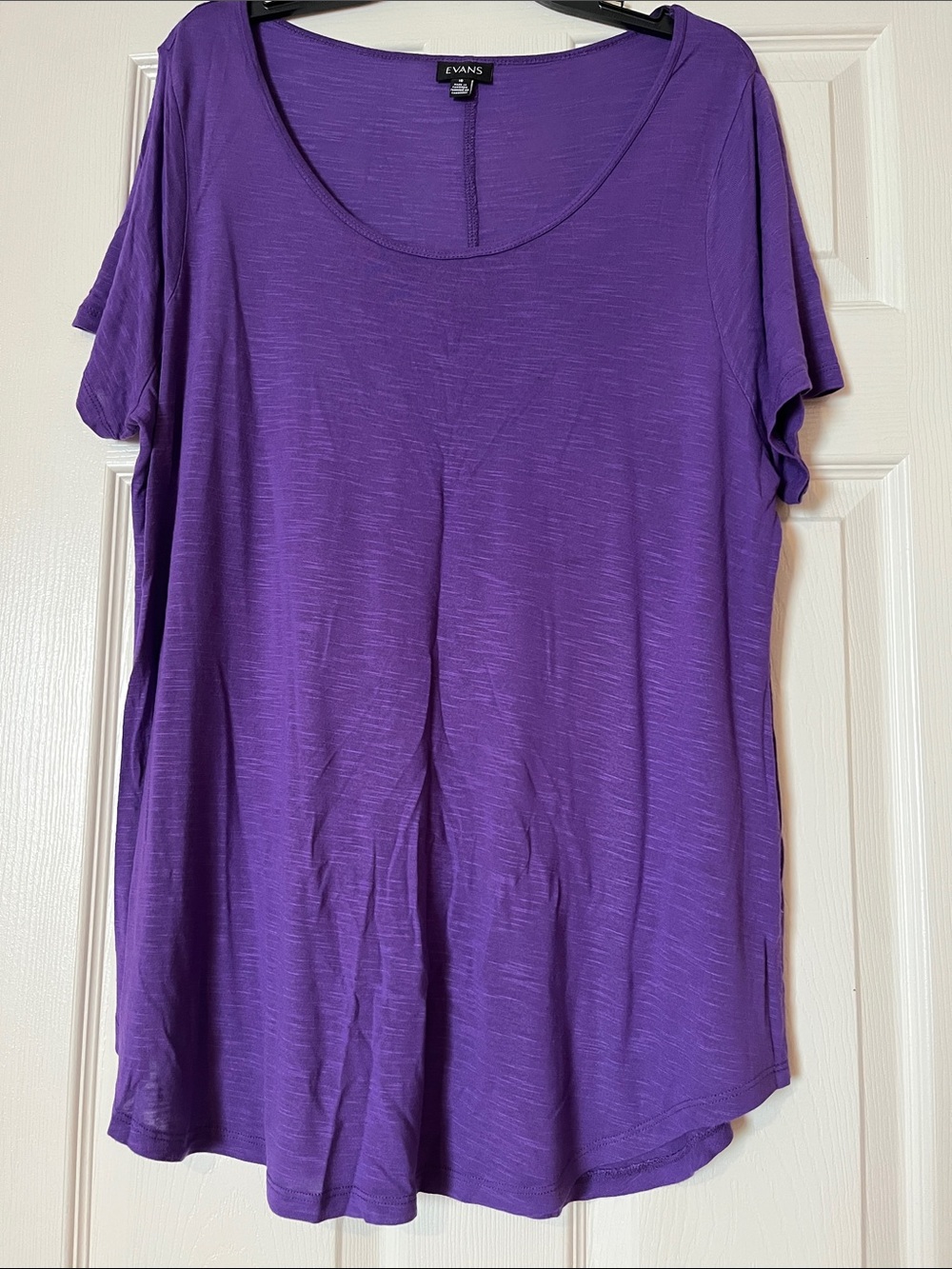 Evans Women's Purple Short Sleeve Scoop Neck Tee